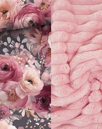 WYJĄTKOWY koc _ narzuta _ róże _ 155x200 cm, MOJAMAJA