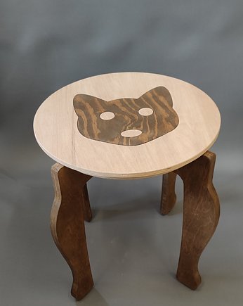 Taboret śmieszny, stołek dla dzieci, stołek dla dorosłych - kot, AdarusDesign