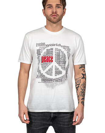 T-shirt męski UNDERWORLD Peace biały, UNDERWORLD