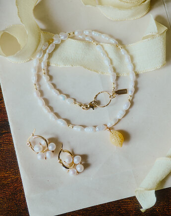 Cytrynka, naszyjnik z pereł, Okruszek Biżuteria