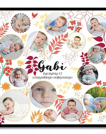 Plakat kolaż kwadratowy ze zdjęciami, Sowia Aleja
