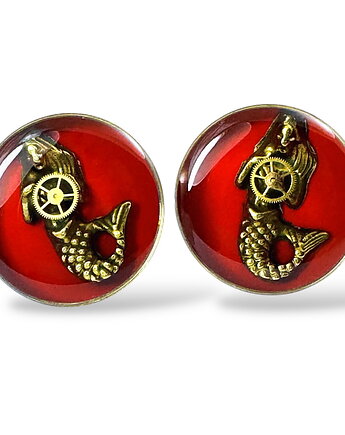 Spinki do mankietów - SYRENKA WAWA (RED), DROBINY CZASU