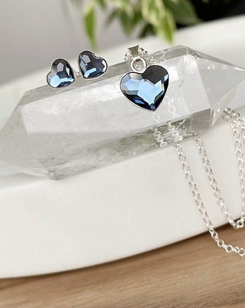 Komplet biżuterii - Jeansowe serduszka, Marisella