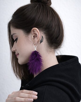 Kolczyki z piór ametyst, Ajdacho