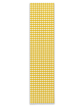 Bieżnik lniany - Żółta kratka, ASARTEM