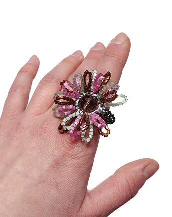 Duży pierścionek kwiat, VLGjewelry