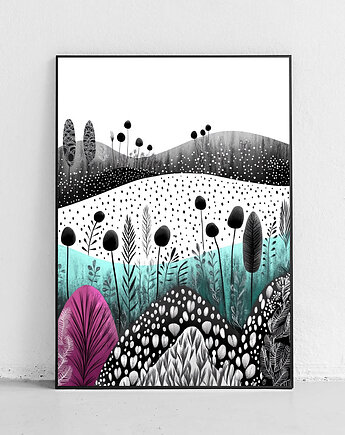 Plakat Abstrakcyjna przyroda w czerni i bieli, Harvest Maison