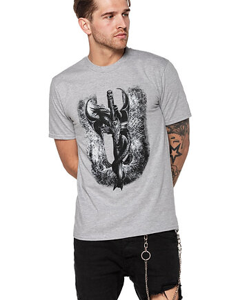 T-shirt męski UNDERWORLD Dragon szary, UNDERWORLD