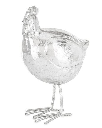 Dekoracja - kura 16x11,5x8 cm  srebrna POLLAME, MIA home