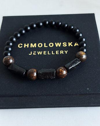 Bransoletka męska Bronzyt i Turmalin, Chmolowska Jewellery