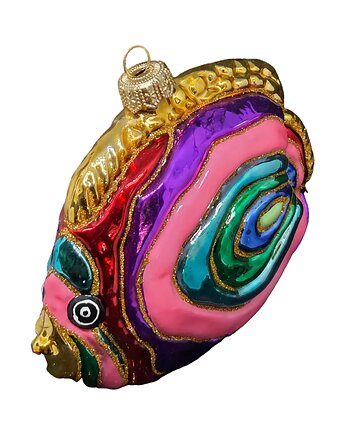 Ręcznie malowana szklana bombka kolorowa egzotyczna ryba, STARGLASS