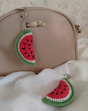 Brelok kawałek arbuza , Brelok arbuz do kluczy, Brelok dla dziecka, EcoToysByNastya