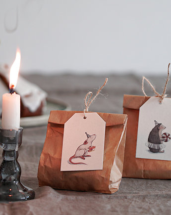 Zestaw etykietek do prezentów - CYRK, HI LITTLE