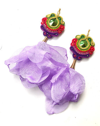 Sutaszowe kolczyki AGUEDA z kwiatami