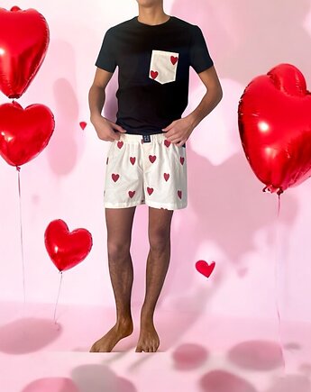 Piżama Unisex bawełniana w walentynkowe serca, HisOutfit