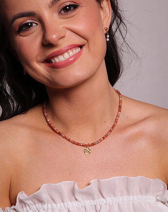 Naszyjnik jadeit jasno brązowy z zawieszką, Bring Biżuteria