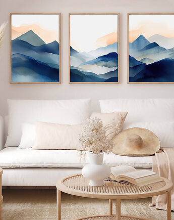 Plakat Akwarelowe Góry w Pastelach, Harvest Maison