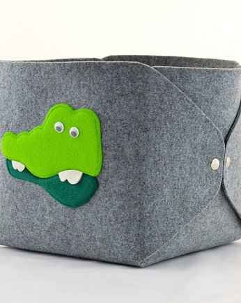 Pudełko na Zabawki - Krokodyl na Szarym, Green Sheep
