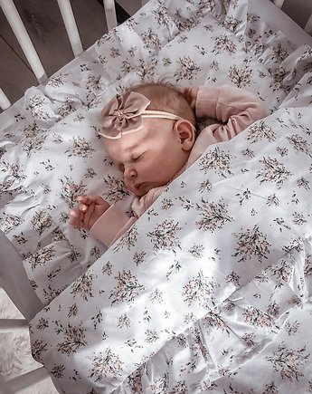 Komplet pościeli Vintage Flowers z falbanką 100x75 PZ, Bajkowe Wnetrza
