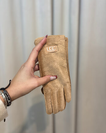 Rękawiczki zamszowe Camel, SOLO moda