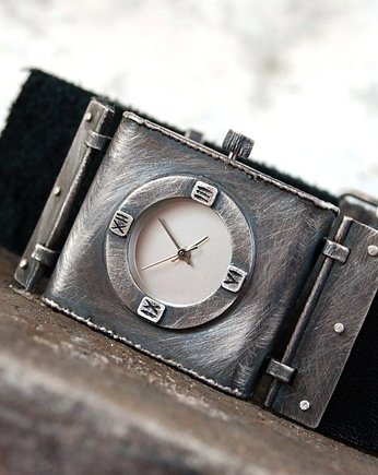 Srebrny zegarek 019 - unisex, mzstudio