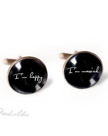 I'm married I'm happy - spinki czarne, Makaliboo