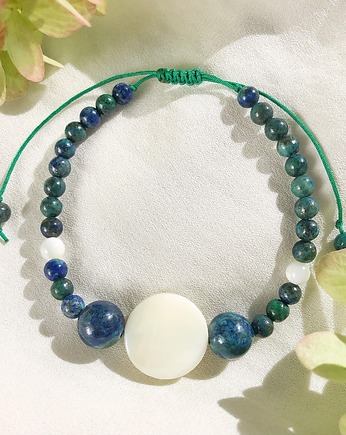 Bransoletka z azutytem i masą perłową, Gleeme Jewellery