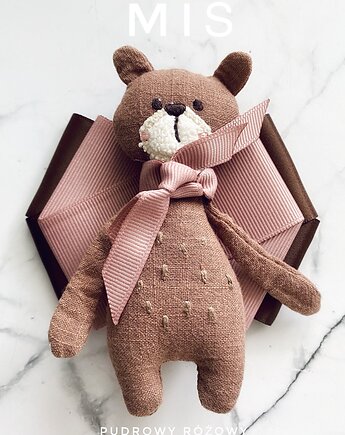 Artystyczna Brosza z niesamowitym Misiem! Pop Art  MIŚ, Pudrowy Różowy