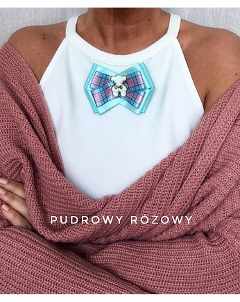 Brosza z MISIEM Nowość, Pudrowy Różowy