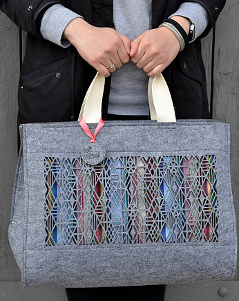 Szara filcowa torebka EthnicBag, felt label