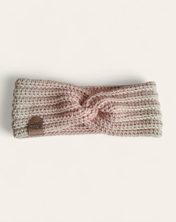 Ciepła opaska z wełną merino handmade, Malowane Nitki