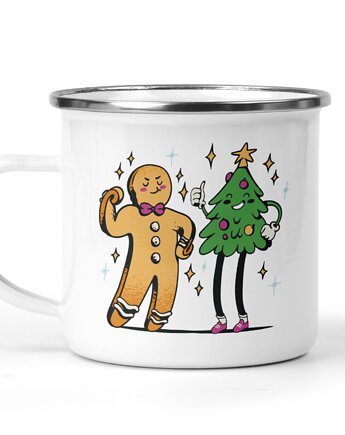 Świąteczny kubek metalowy piernik i choinka, Kreatywny Warsztat