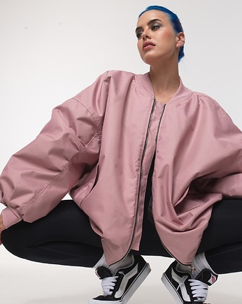 Kurtka typu bomber oversize dusty pink, REST Factory