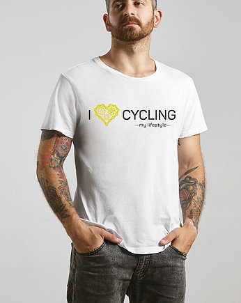 Koszulka T-SHIRT.  I love cycling - my lifestyle, OSOBY - Prezent dla Chłopaka