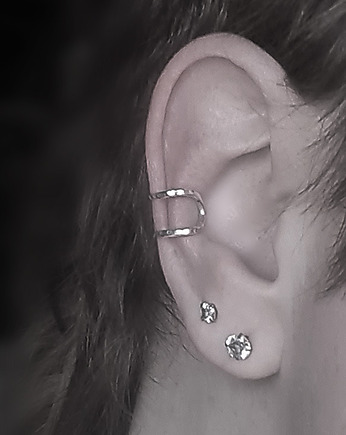 Nausznica na ucho srebro DOUBLE, RA