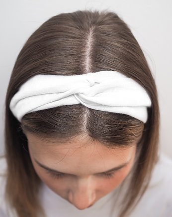 Lniana opaska supeł do włosów Pure White, so linen!
