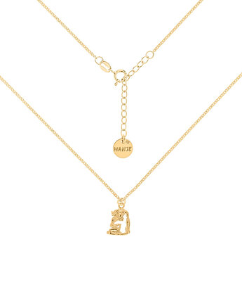 Pozłacany choker pancerka ze znakiem zodiaku Wodnik, MANJE