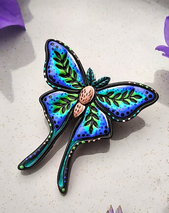 Pin Motyl biżuteria z motylami do stylizacji na festiwale fantasy i konwenty, Dary Rusałki