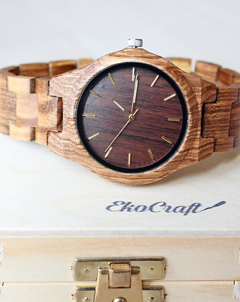 Drewniany zegarek na bransolecie CLASSIC WOOD, EkoCraft