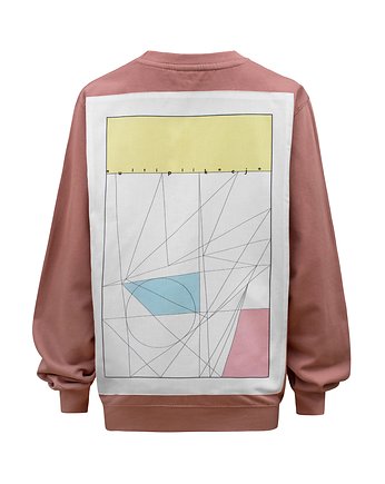 Różowa bluza z geometryczną grafiką, Ewa Gołaszewska