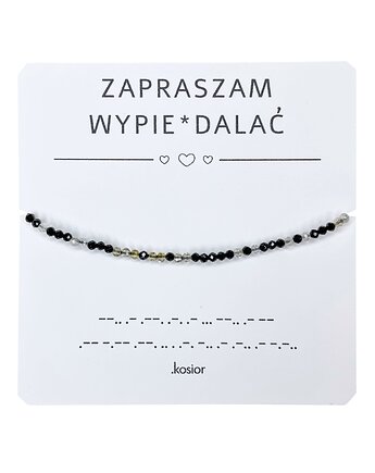Bransoletka z alfabetem MorseCytryn, Agat, karolina kosior