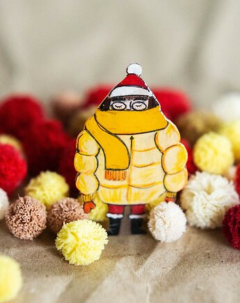 Broszka Aśka z zimowej puchatej kurtce, Pintura