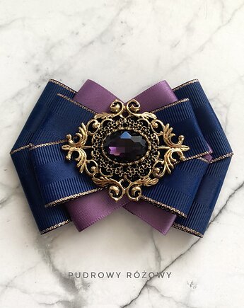 Niesamowita Brosza z fioletowym kryształem New, Pudrowy Różowy