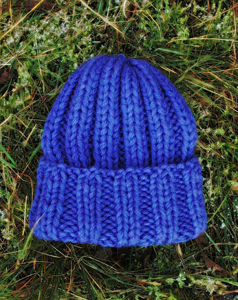 Chabrowa czapka  chunky beanie  z wełną, Mademoiselle Patrini