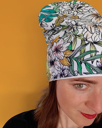 Czapka Bawełniana Jesienne Kwiaty, mrszebra