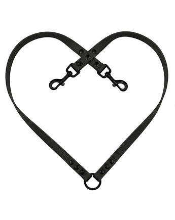 SMYCZ dwójnik rozdzielacz wodoodporny dla dwóch psów hexa 1.5cm CZARNY, Kolorowe Łapki