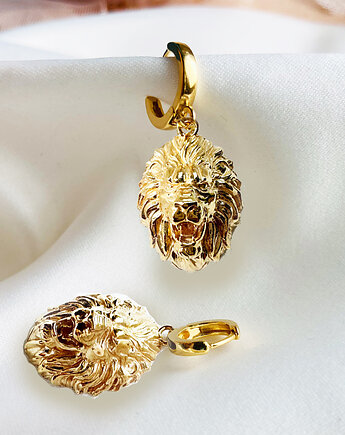 KOLCZYKI LEW , kolczyki z lwami , złote lwy
