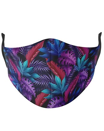 Maseczka 3-warstwowa wielorazowa FIOLETOWE LIŚCIE, dirrtytown clothing