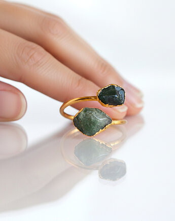 Regulowany Pierścionek z Agatem Mszystym, TulipBIJOU