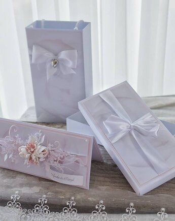 Kartka ślubna personalizowana z życzeniami, torebką, Osobiste Prezenty